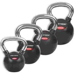 Sport-Thieme Rubberised, Smooth Chrome-Handled Set Kettlebell
